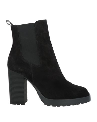Hogan Woman Ankle Boots Black Size 8 Leather In Black