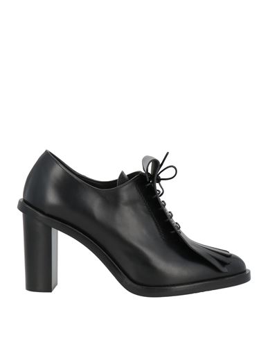 Max Mara Woman Lace-up Shoes Black Size 7.5 Leather In Black
