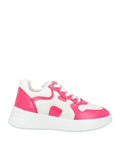 Hogan Woman Sneakers Fuchsia Size 6.5 Leather, Textile Fibers In Pink