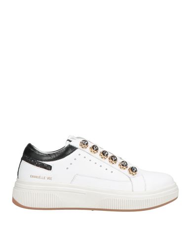 Emanuélle Vee Woman Sneakers White Size 6 Leather, Synthetisches Material In White