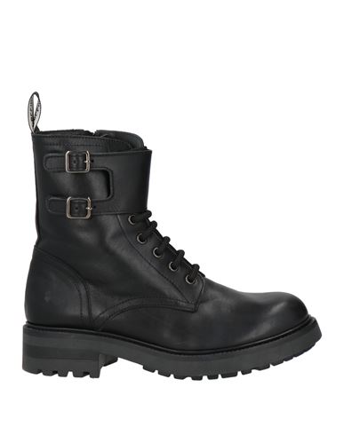 Pollini Woman Ankle Boots Black Size 7 Leather In Black
