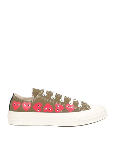 Converse X Comme Des Garçons Play Woman Sneakers Military Green Size 5.5 Textile Fibers In Green