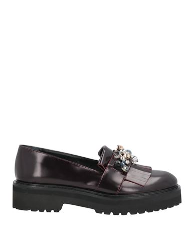 Nora Barth Woman Loafers Burgundy Size 5 Leather In Brown