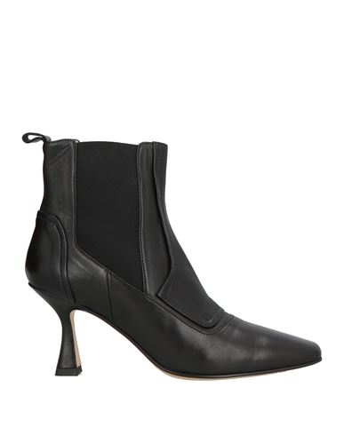 Pomme D'or Woman Ankle Boots Black Size 10 Leather In Black