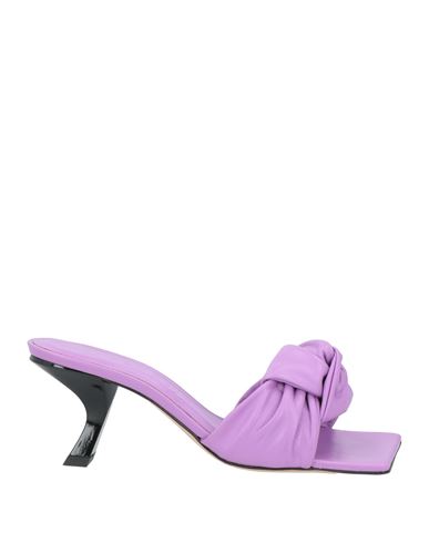 Vicenza ) Woman Sandals Purple Size 9 Leather In Purple