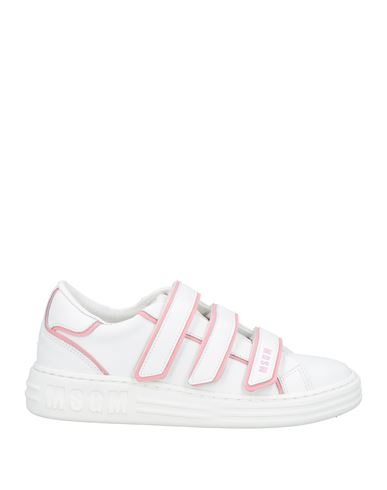 Msgm Woman Sneakers White Size 7 Leather In White