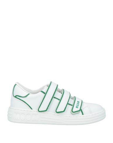 Msgm Woman Sneakers White Size 7 Leather In White