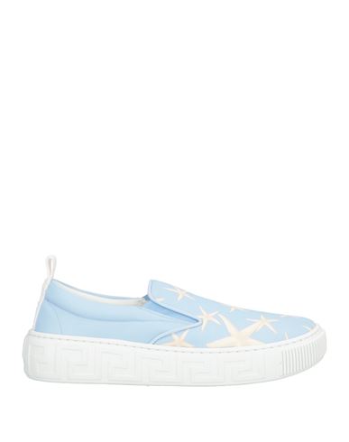 Versace Young Toddler Girl Sneakers Sky Blue Size 10c Textile Fibers In Blue