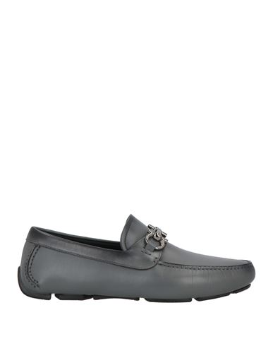 Ferragamo Man Loafers Grey Size 8.5 Calfskin In Gray