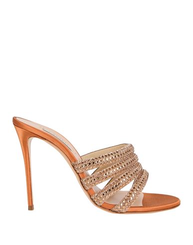 Casadei Woman Sandals Copper Size 7.5 Synthetisches Material In Orange