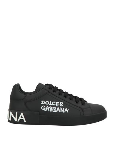 Dolce & Gabbana Man Sneakers Black Size 6 Calfskin In Black