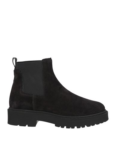 Hogan Woman Ankle Boots Black Size 7.5 Leather In Black