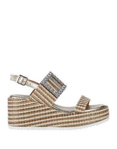 Monti Woman Sandals Sand Size 8 Leather, Natural Raffia In Neutral