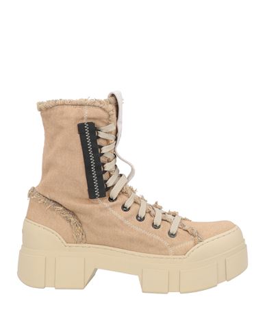Vic Matie Vic Matiē Woman Ankle Boots Beige Size 7.5 Textile Fibers In Brown