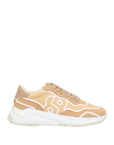 Hugo Boss Boss Woman Sneakers Sand Size 8 Textile Fibers, Leather In Neutral