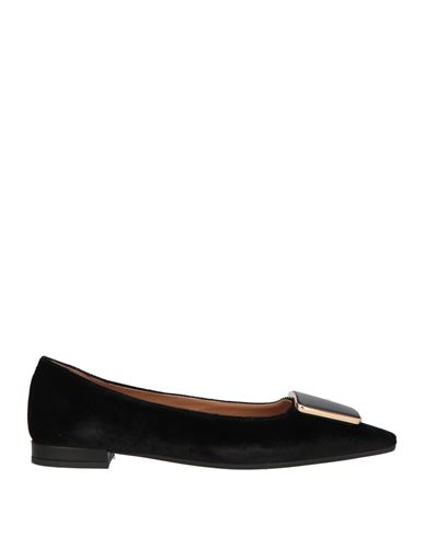 Frau Woman Ballet Flats Black Size 8 Textile Fibers, Leather