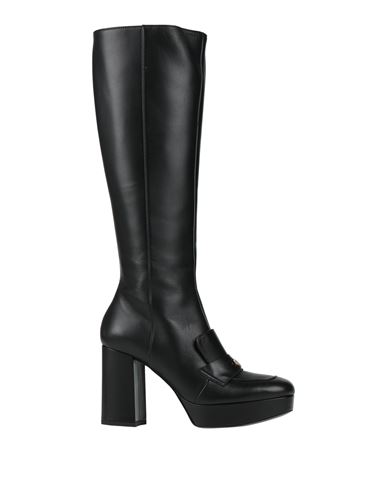 Pollini Woman Boot Black Size 8 Leather In Black
