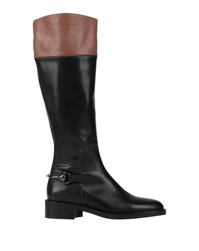 Pollini Woman Boot Black Size 6 Calfskin In Black