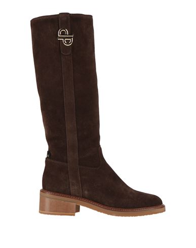 Pollini Woman Boot Chocolate Brown Size 7 Soft Leather In Multi