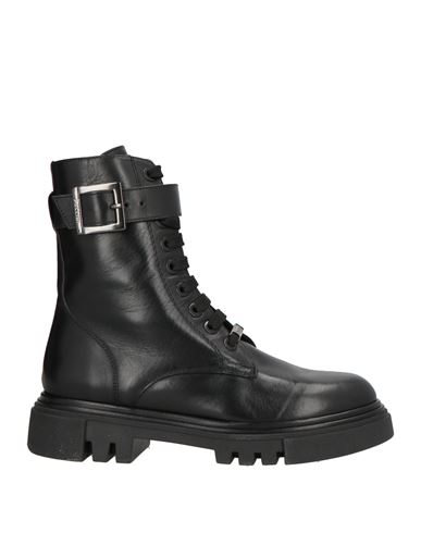 Pollini Woman Ankle Boots Black Size 8 Calfskin In Black