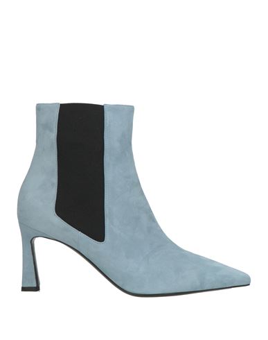 Pollini Woman Ankle Boots Light Blue Size 5 Leather In Blue
