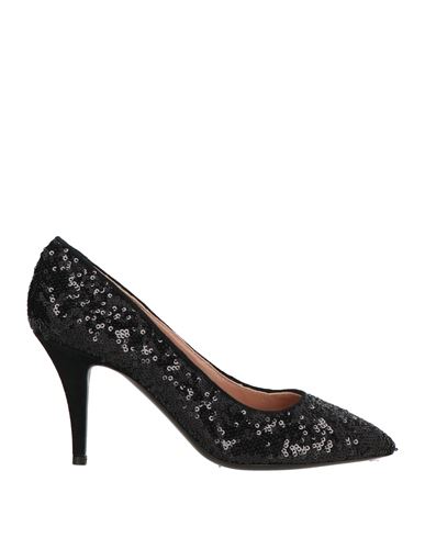 Pollini Woman Pumps Black Size 8 Leather, Textile Fibers In Black