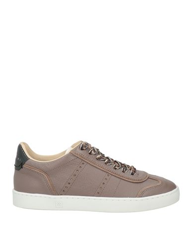 Dondup Woman Sneakers Taupe Size 6 Leather In Gray