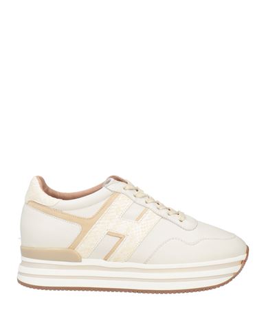 Hogan Woman Sneakers Off White Size 7.5 Leather In Multi