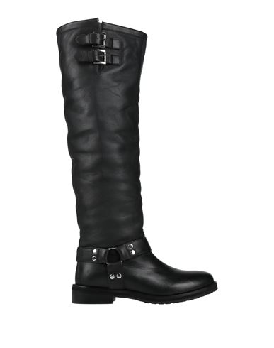 Twinset Woman Boot Black Size 6 Leather In Black