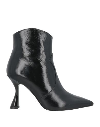 Federica Lancioni Woman Ankle Boots Black Size 6 Leather In Black