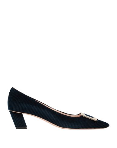Roger Vivier Woman Pumps Midnight Blue Size 10 Textile Fibers In Blue