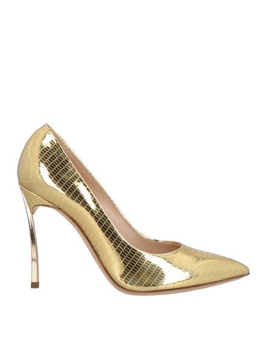 Casadei Woman Pumps Gold Size 8 Leather In Gold