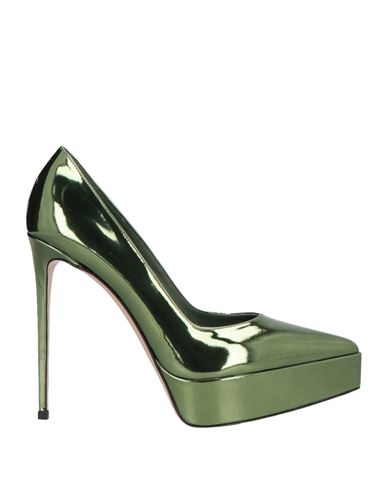 Le Silla Woman Pumps Military Green Size 9.5 Leather In Green
