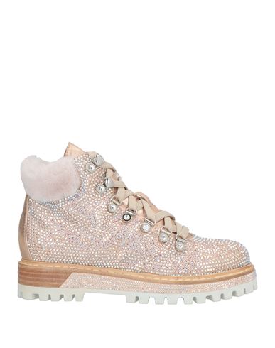 Le Silla Woman Ankle Boots Blush Size 8 Leather, Shearling In Pink