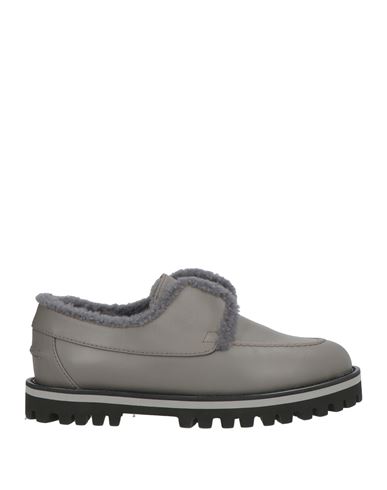 Le Silla Woman Loafers Grey Size 6.5 Leather, Shearling In Gray