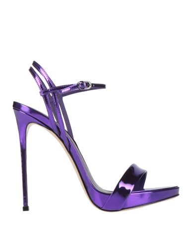 Le Silla Woman Sandals Purple Size 11 Leather In Purple
