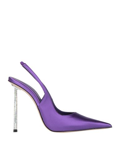 Le Silla Woman Pumps Purple Size 11.5 Textile Fibers In Multi