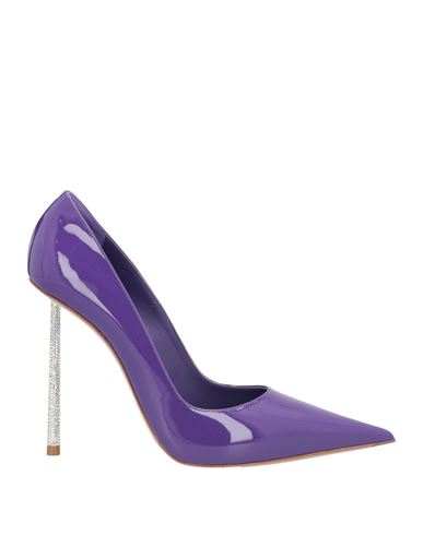 Le Silla Woman Pumps Purple Size 11 Leather In Purple