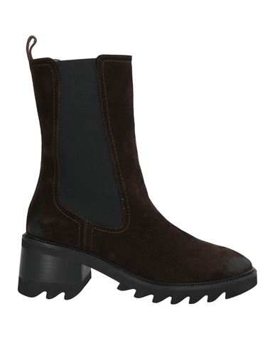 Paola D'arcano Woman Ankle Boots Dark Brown Size 8 Leather