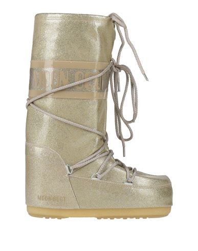 Moon Boot Woman Boot Gold Size 8-9.5 Synthetisches Material In Gold
