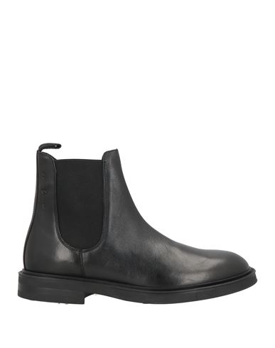 Antica Cuoieria Man Ankle Boots Black Size 8 Leather, Textile Fibers In Black