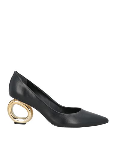Miss Unique Woman Pumps Black Size 8 Leather In Black
