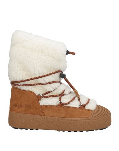 Moon Boot Woman Ankle Boots Camel Size 7 Leather In Brown