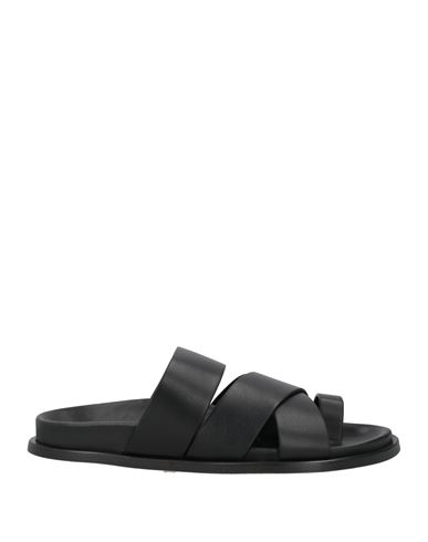 Alohas Woman Thong Sandal Black Size 6 Leather In Black