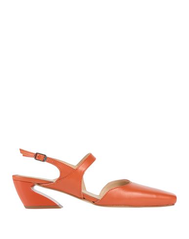 Alohas Woman Pumps Orange Size 10 Leather In Orange