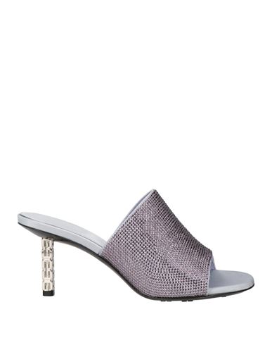 Givenchy Sculpted Heel Open Toe Mules With G Cube Embellishment In Purple