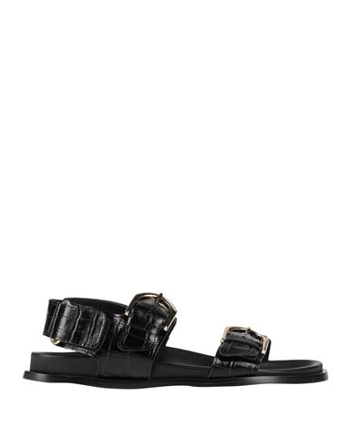 Alohas Woman Sandals Black Size 6.5 Leather In Black