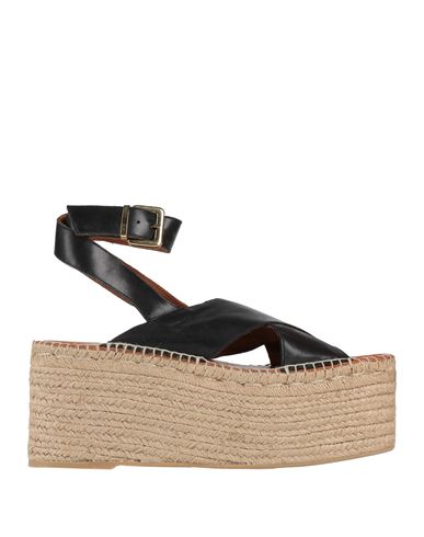 Alohas Woman Espadrilles Black Size 6.5 Leather