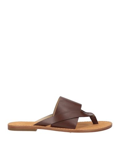 Alohas Woman Thong Sandal Brown Size 6 Leather In Brown