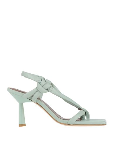 Alohas Woman Sandals Light Green Size 6 Leather In Green